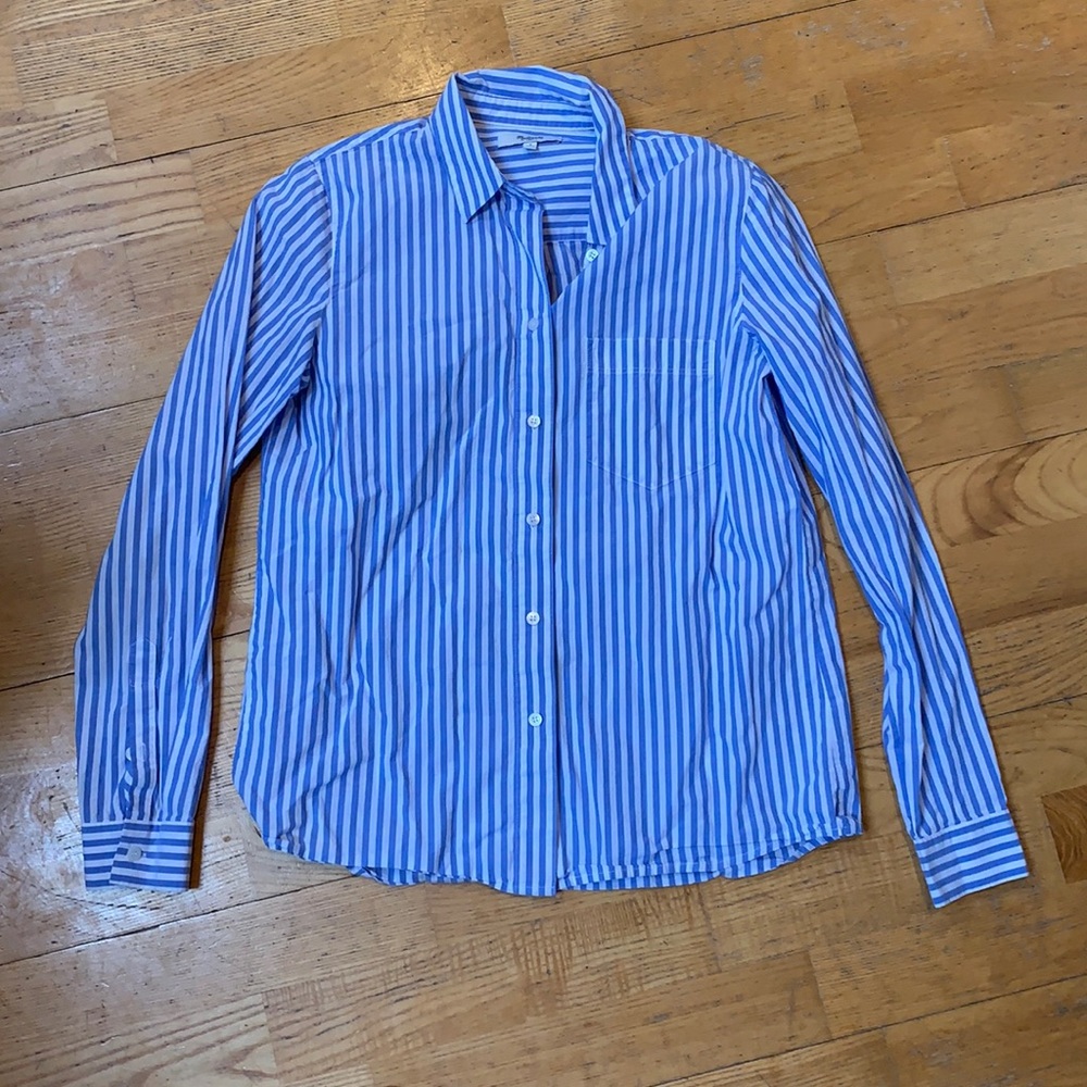 Madewell light blue stripe button down